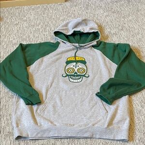 Oaklandish Oakland Athletics Gray & Green Men's Hoodie Dia de Los Muertos skull